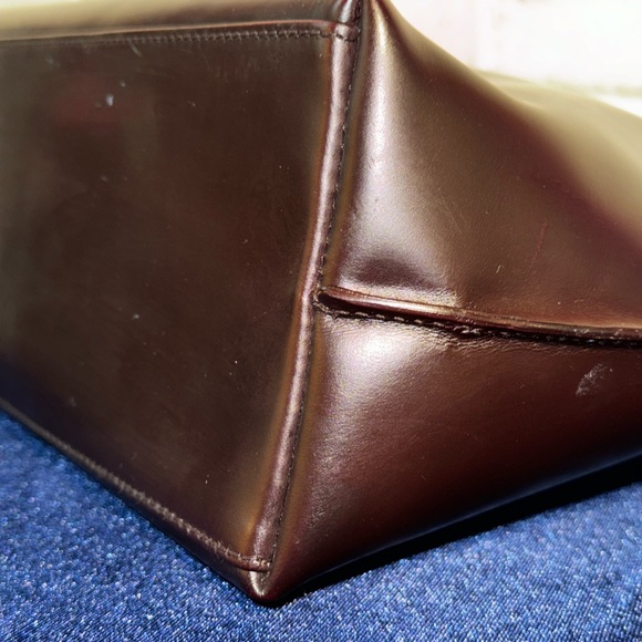 💎GUCCI Mahogany Leather V Cut Shoulder - Picture 11 of 12